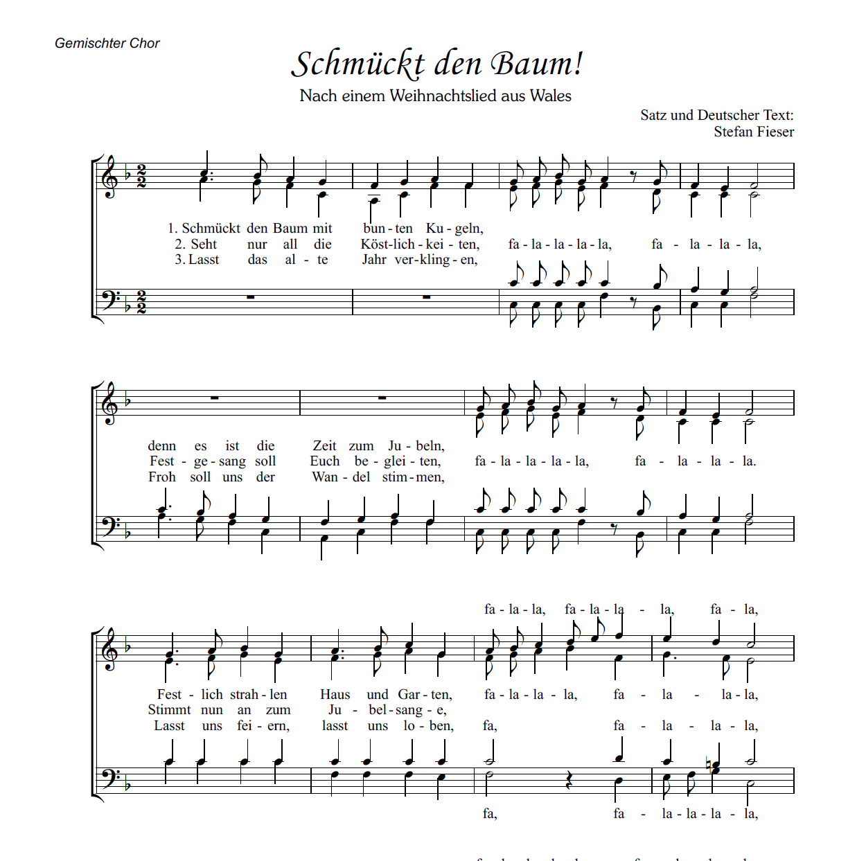 La-Le-Lu  Chornoten für gemischten Chor, 4-stimmig, SATB +